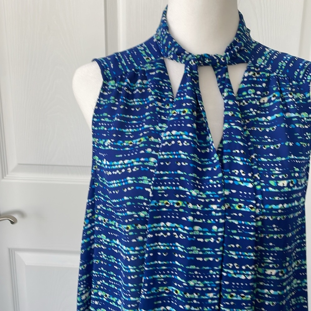 CeCe Sleeveless Patterned Dress with Ties Size 10 - Picture 4 of 8